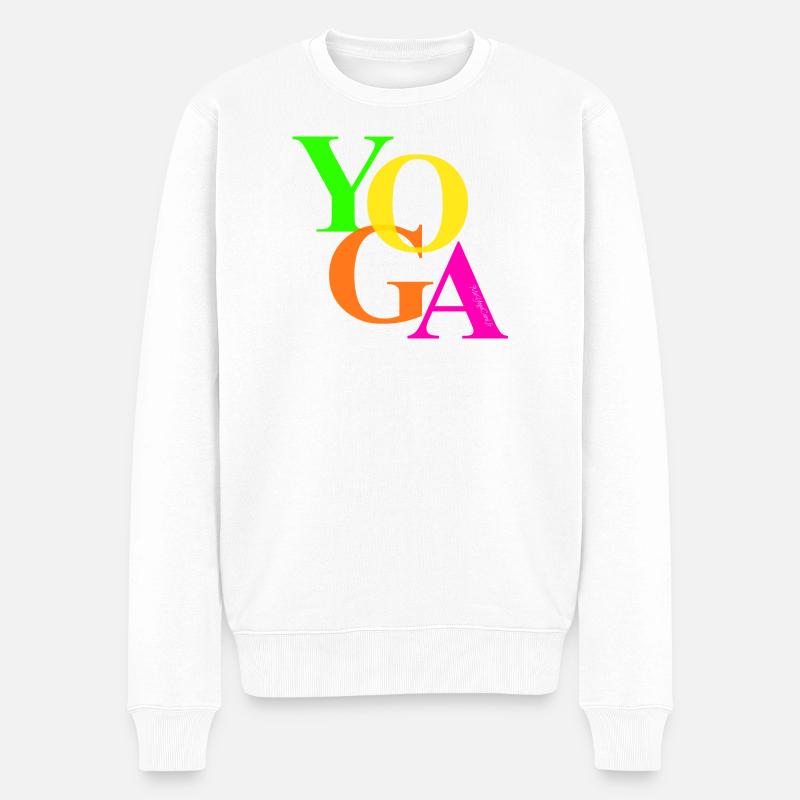 YOGA aux couleurs du printemps - Pull Premium bio Homme - blanc