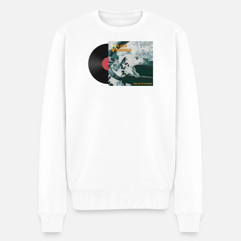 Vinyl - Männer Premium Bio Pullover - Weiß