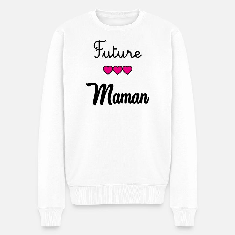 WERDENDE MAMA - Männer Premium Bio Pullover - Weiß