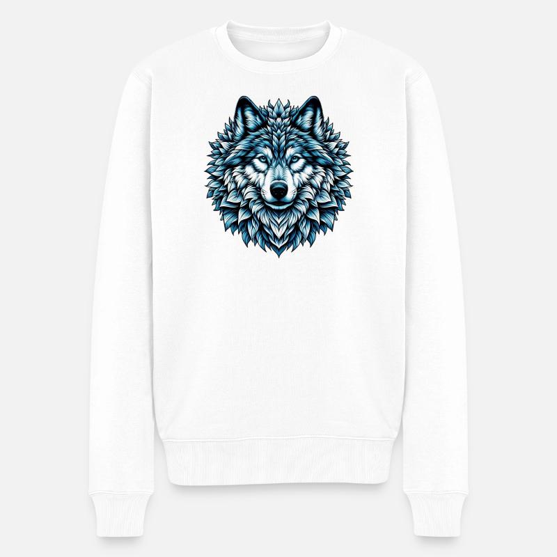 Wolf - Men's Premium Organic Jumper - white