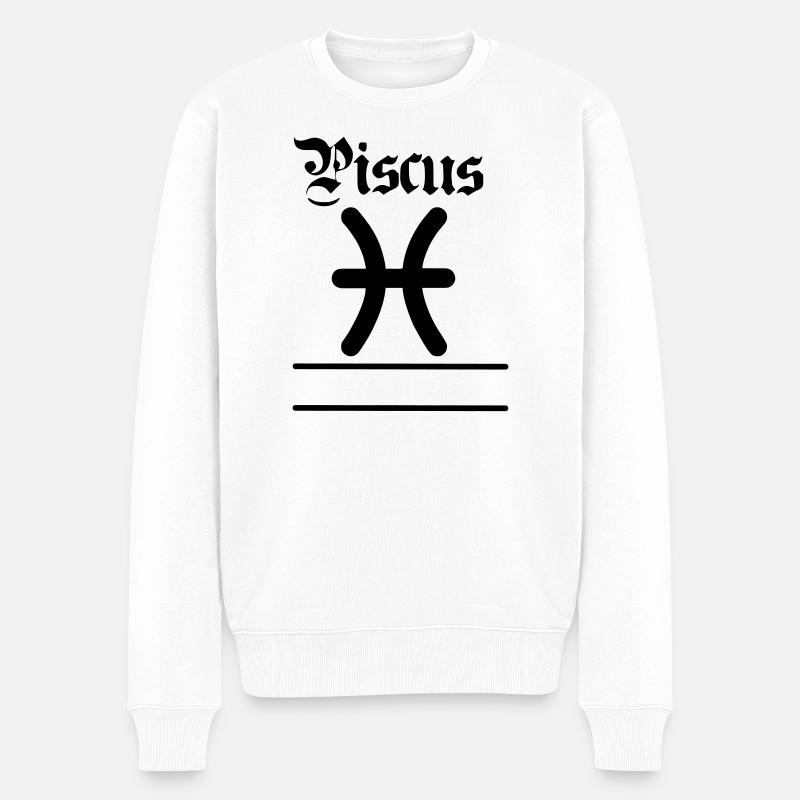 Bannière de nom de Poisson Poissons - Pull Premium bio Homme - blanc