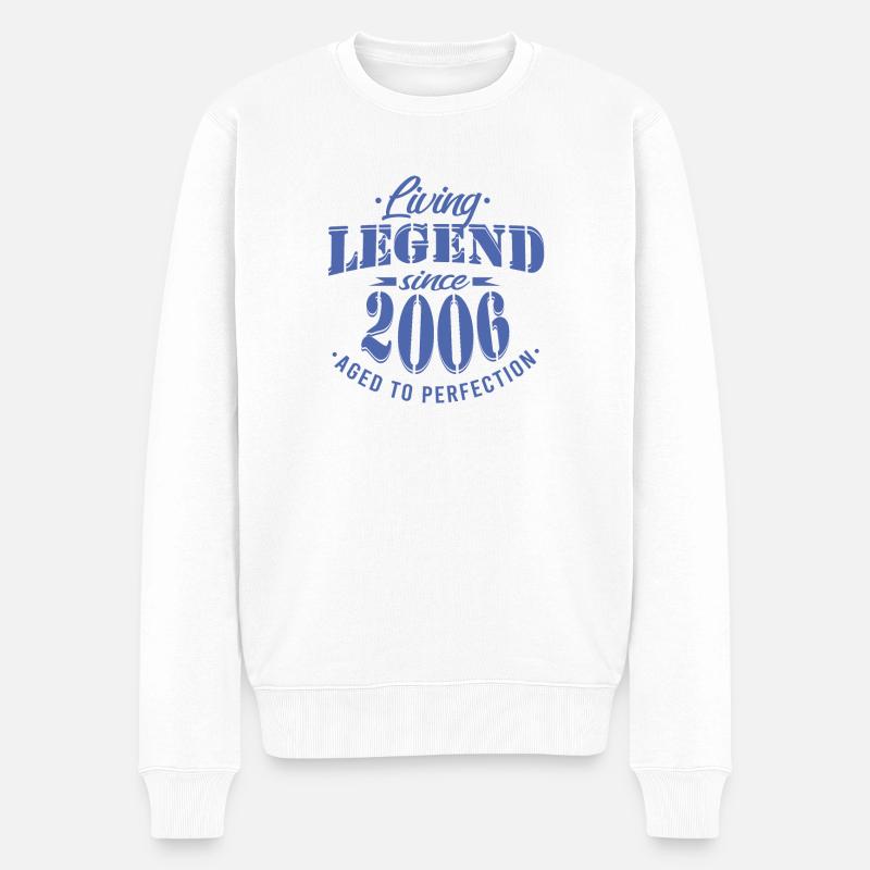 Anniversaire - Légende mûrit depuis 2006 - Pull Premium bio Homme - blanc