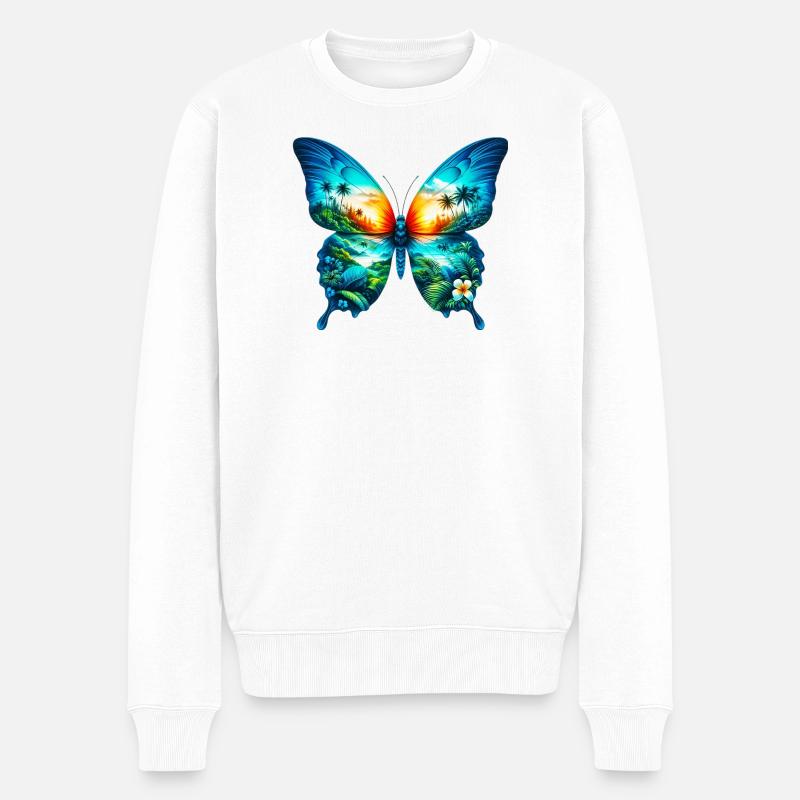 Papillon - Pull Premium bio Homme - blanc