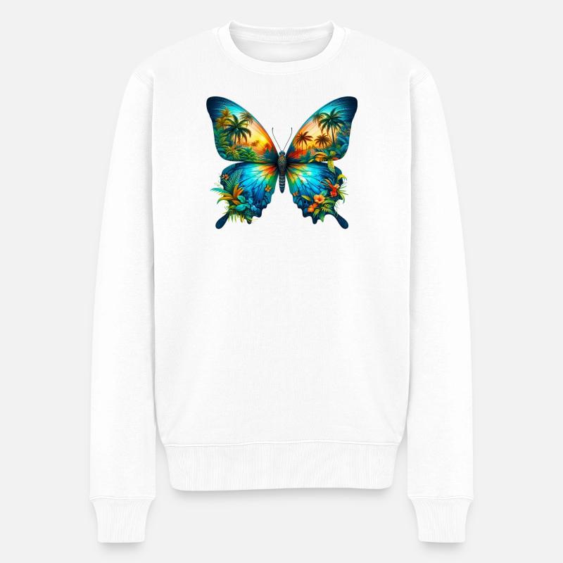 Papillon - Pull Premium bio Homme - blanc