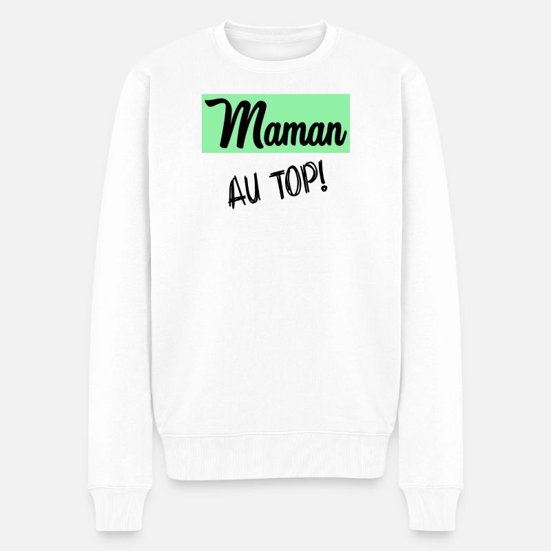 MAMA - Männer Premium Bio Pullover - Weiß