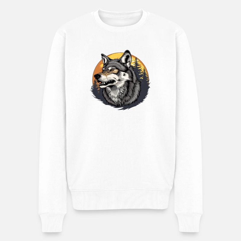 Wolfsblut - Männer Premium Bio Pullover - Weiß