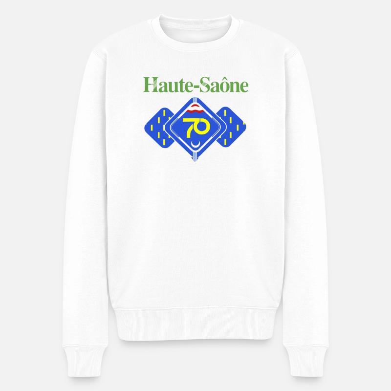 Haute-Saône - Männer Premium Bio Pullover - Weiß