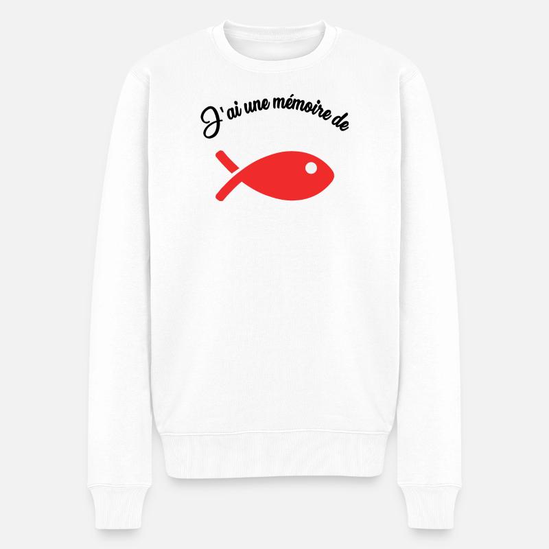 FISCH. GEDÄCHTNIS - Männer Premium Bio Pullover - Weiß