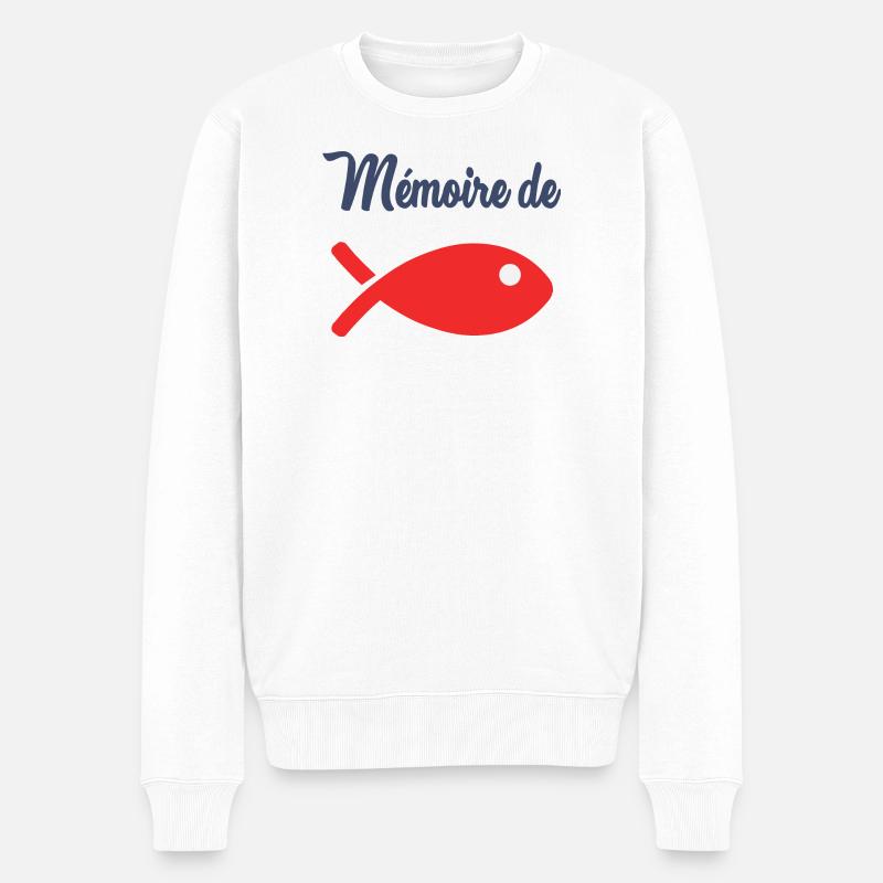 GOLDFISCH-GEDÄCHTNIS - Männer Premium Bio Pullover - Weiß