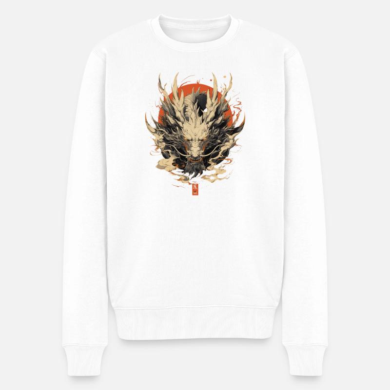 Dragon blanc chinois - Pull Premium bio Homme - blanc