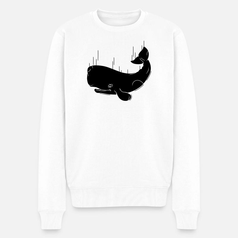 Chute d’une baleine - Pull Premium bio Homme - blanc