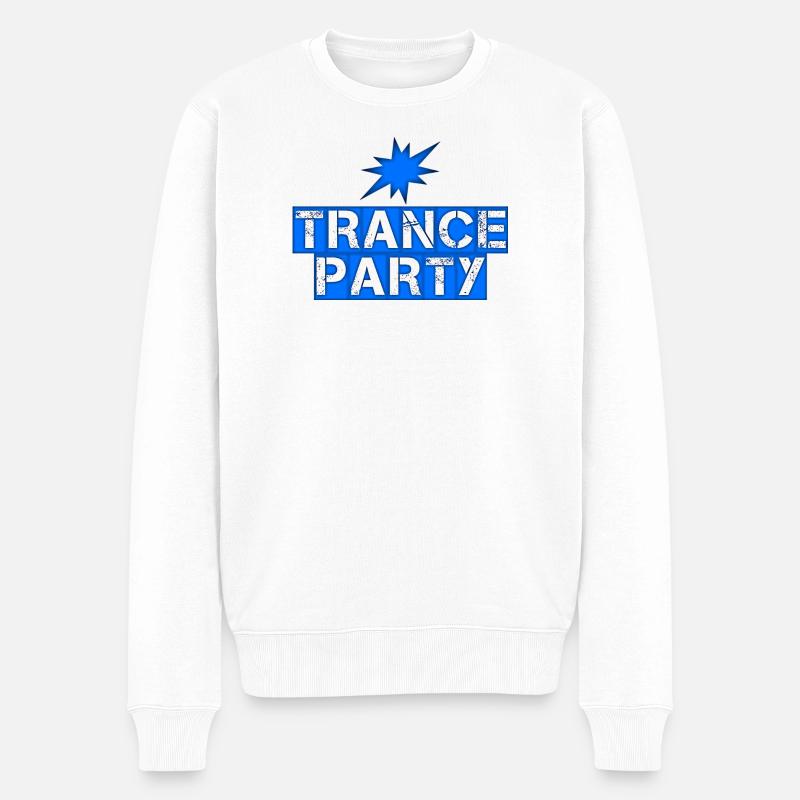 Trance Party - Männer Premium Bio Pullover - Weiß