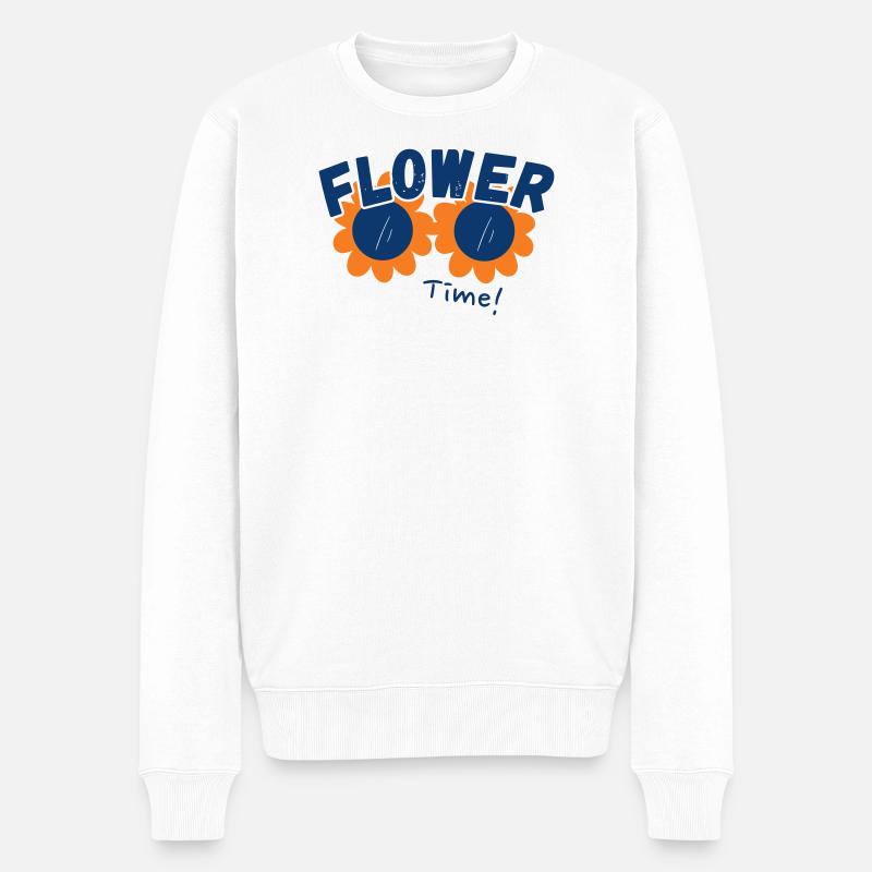 Lass die Blumen sprechen - Männer Premium Bio Pullover - Weiß