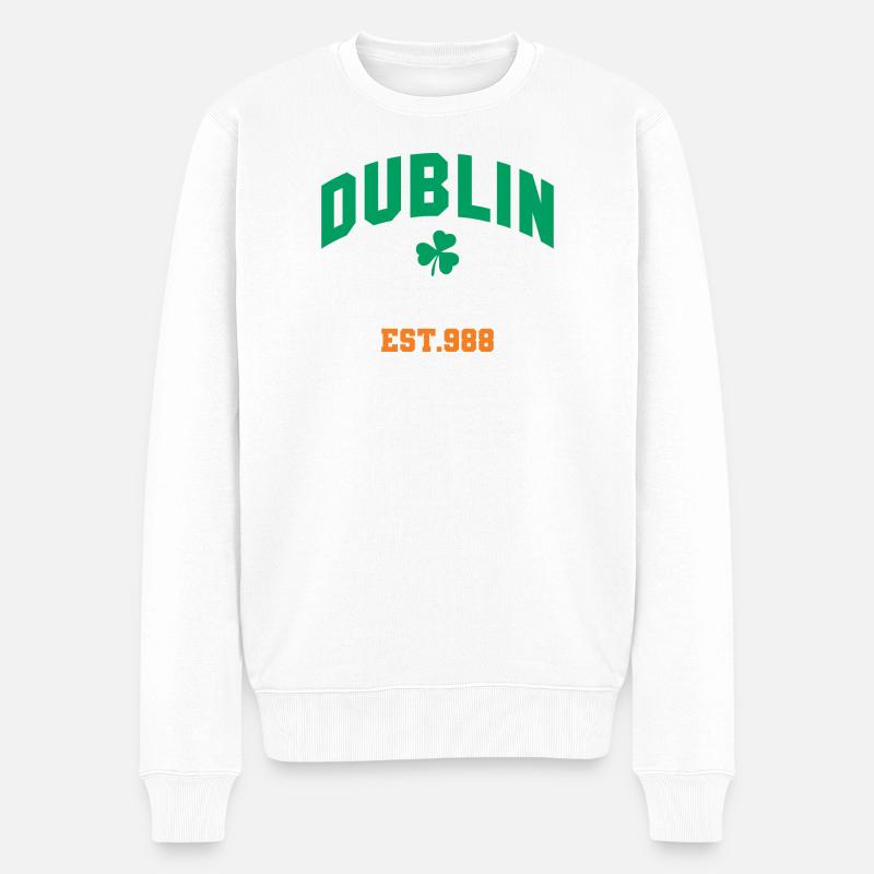 Dublin - Irlande - Pull Premium bio Homme - blanc