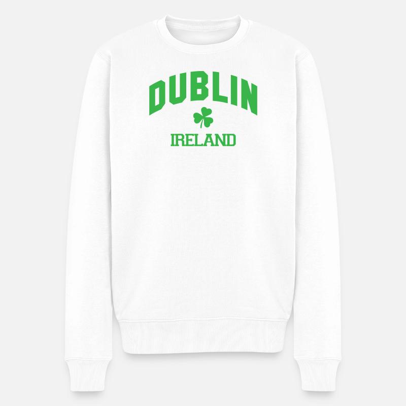 Dublin - Irland - Männer Premium Bio Pullover - Weiß