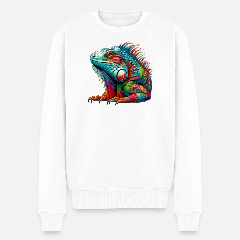 Iguane - Pull Premium bio Homme - blanc