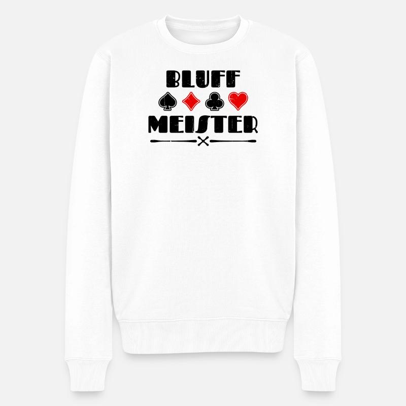 Poker Heart Poker Casino Statement Bluff - Pull Premium bio Homme - blanc