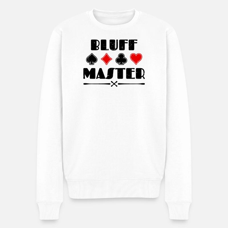 Herz Casino Bluff Statement Poker Profispieler - Männer Premium Bio Pullover - Weiß