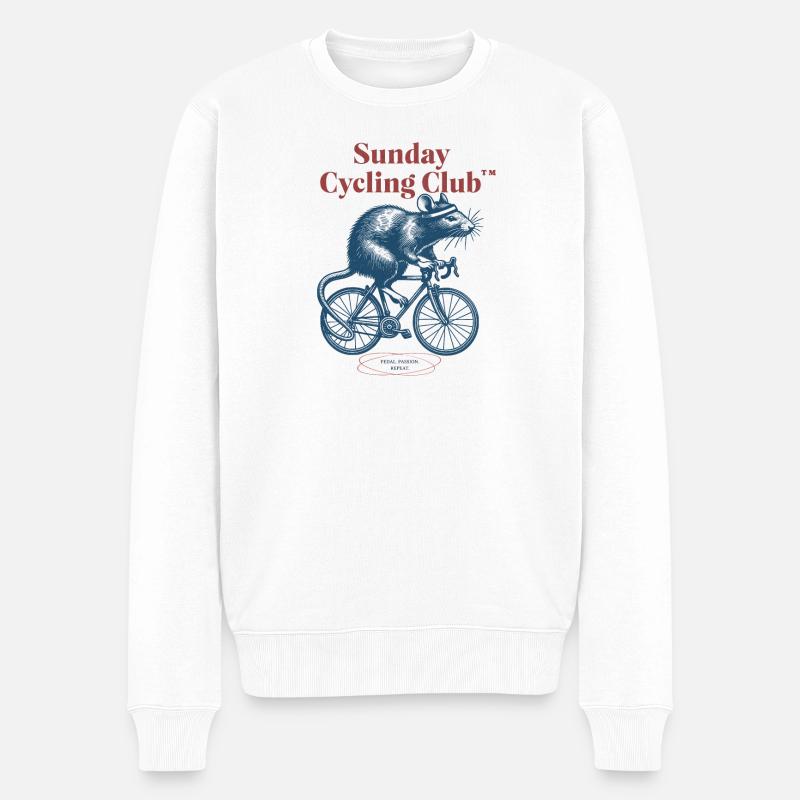 Sunday Cycling Club Ratte - Männer Premium Bio Pullover - Weiß