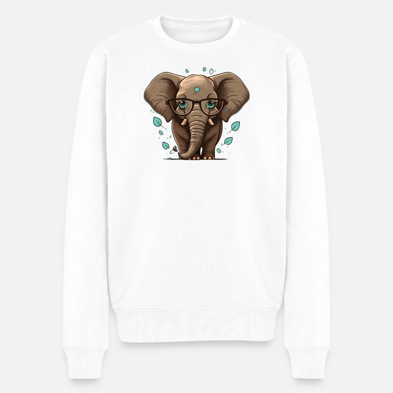 ELEPHANT TOON - Pull Premium bio Homme - blanc