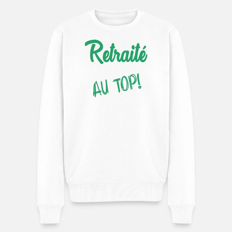 RETRAITE. RETRAITE. RETRAITEE - Pull Premium bio Homme - blanc