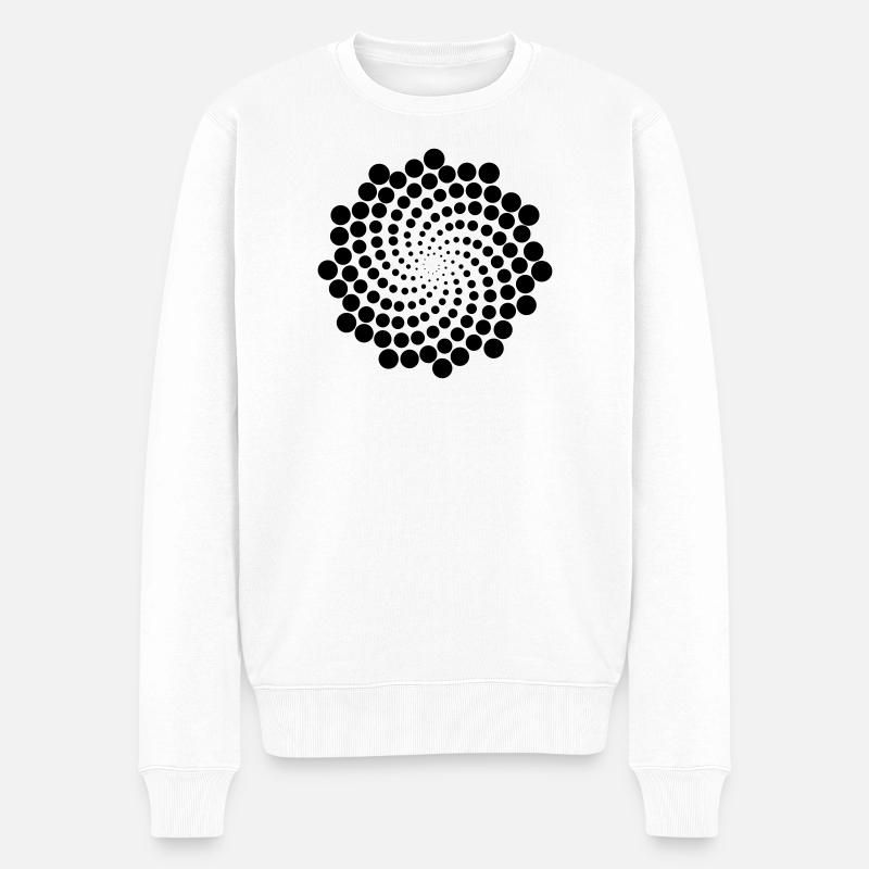 Wirbel Punkt Spirale - Männer Premium Bio Pullover - Weiß
