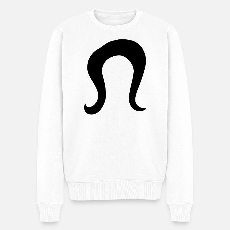 Frisur - Männer Premium Bio Pullover - Weiß