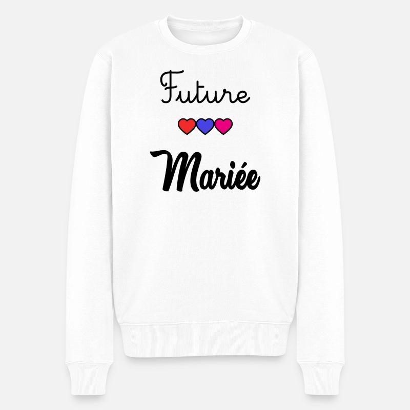 ZUKÜNFTIGE BRAUT - Männer Premium Bio Pullover - Weiß