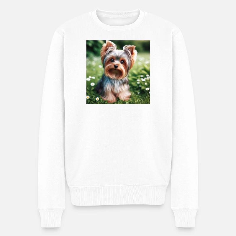 Yorkshire Terrier - Pull Premium bio Homme - blanc