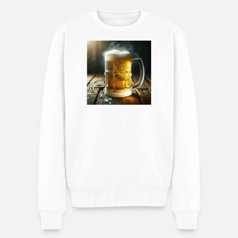 Bierkrug - Männer Premium Bio Pullover - Weiß