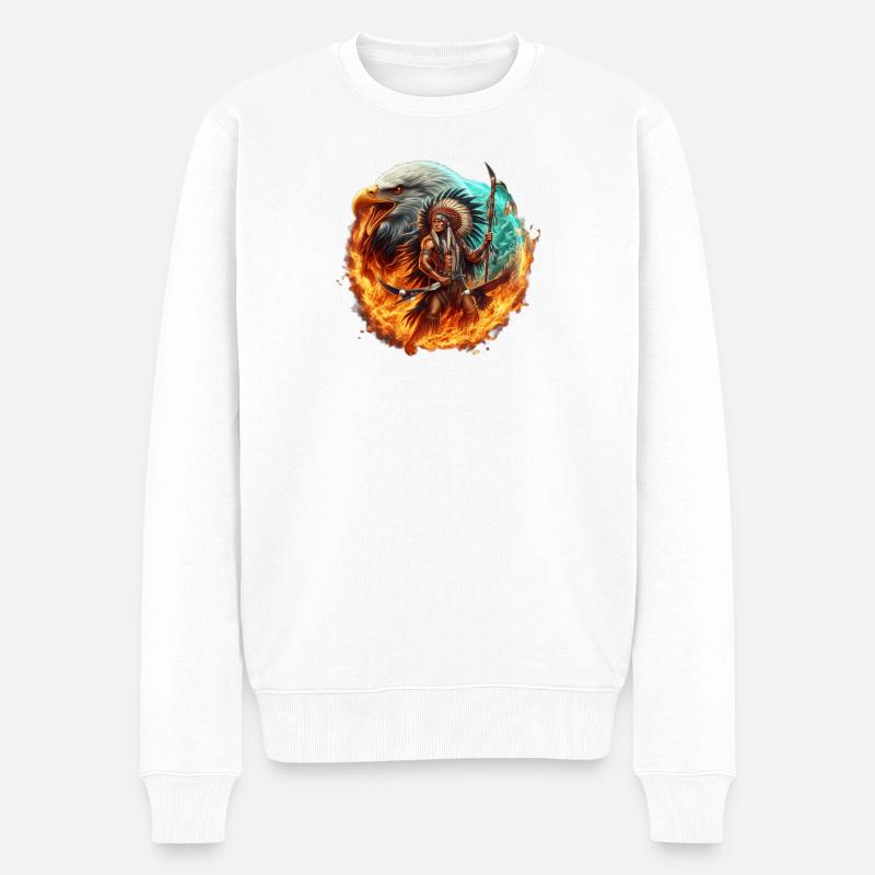 Weisheit der amerikanischen Ureinwohner - Männer Premium Bio Pullover - Weiß