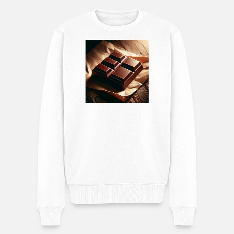 Schokolade - Männer Premium Bio Pullover - Weiß
