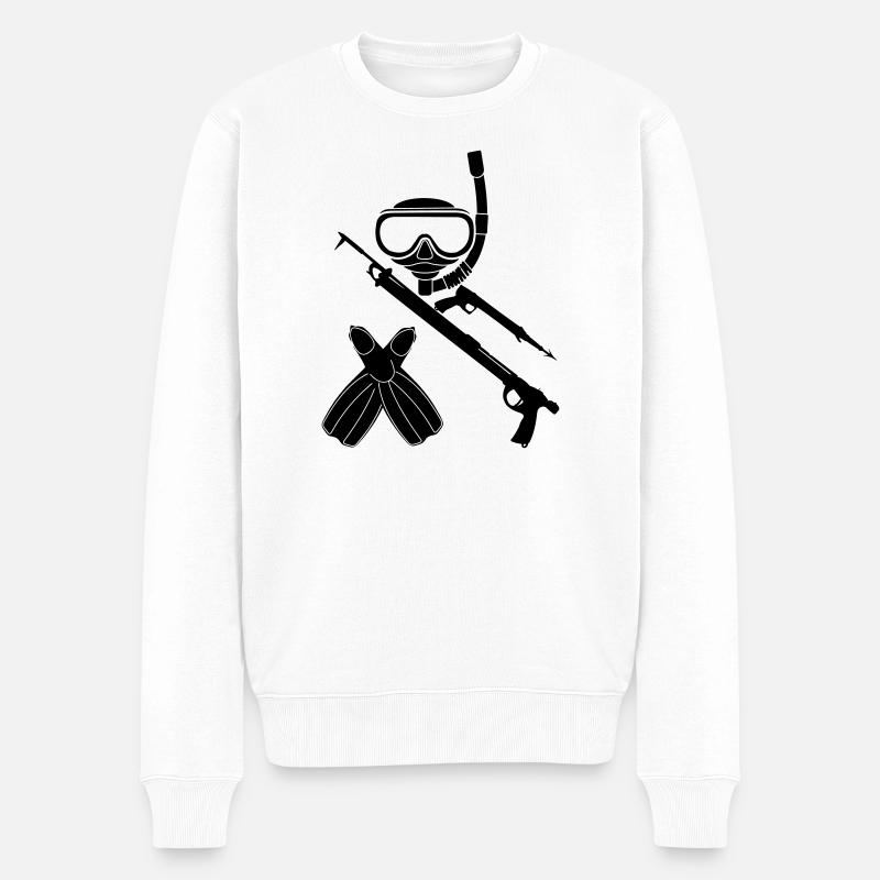 Équipement de plongée en apnée Harpoon - Pull Premium bio Homme - blanc