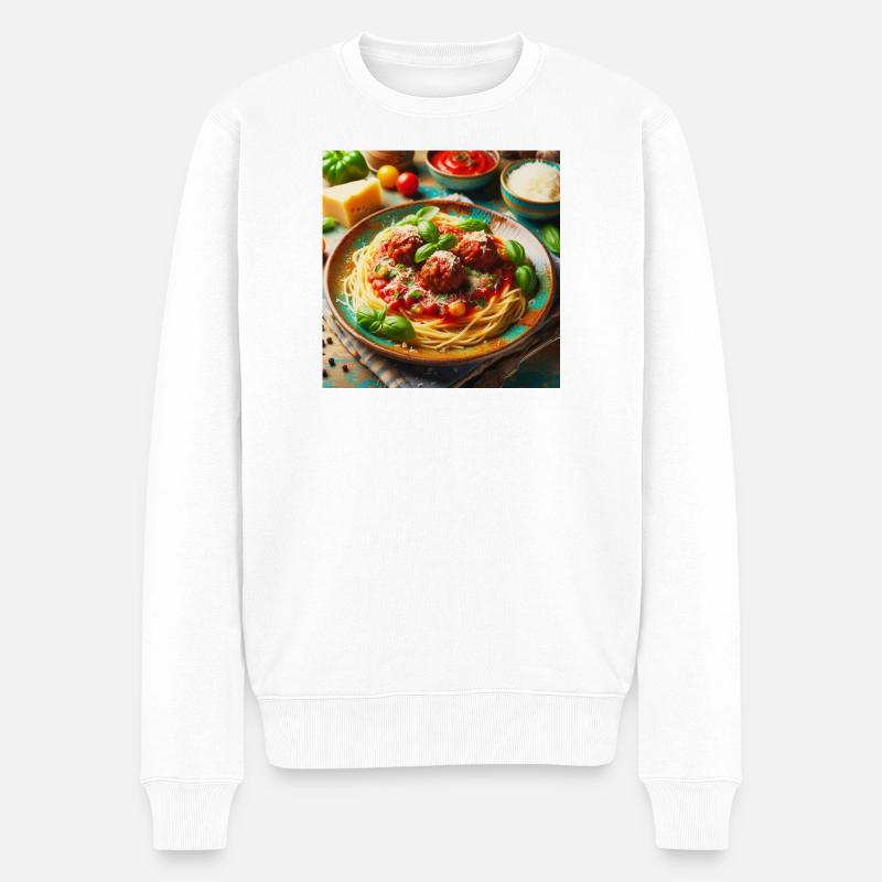 Spaghetti à la viande - Pull Premium bio Homme - blanc