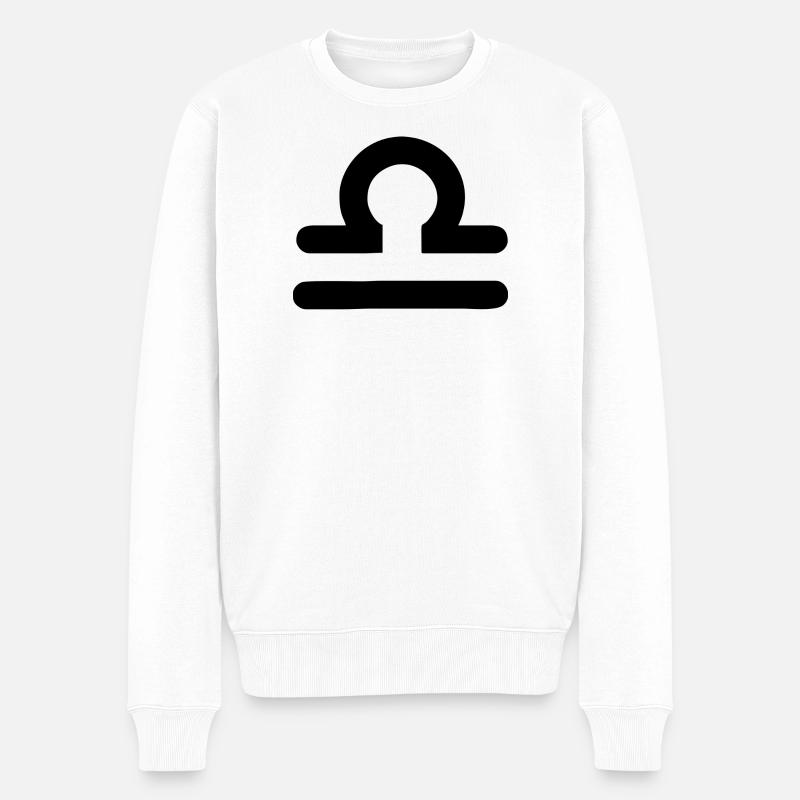 Waage Sternzeichen Waage - Männer Premium Bio Pullover - Weiß