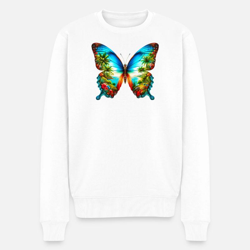 Papillon - Pull Premium bio Homme - blanc