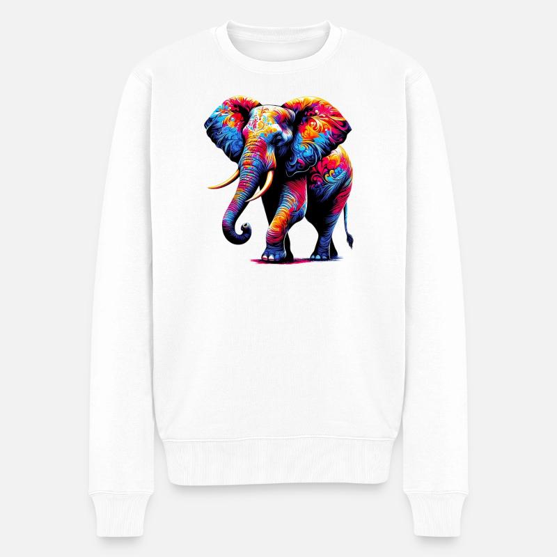 Éléphant - Pull Premium bio Homme - blanc