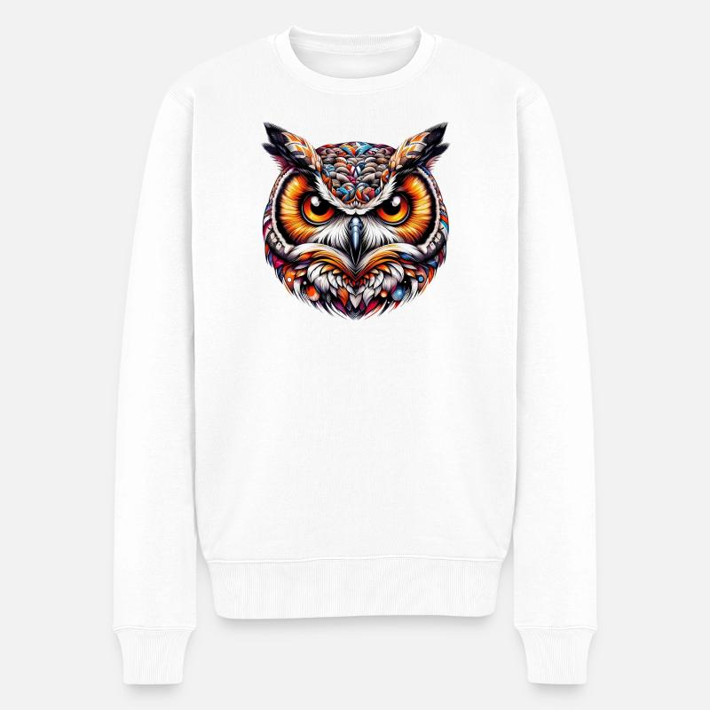 Hibou - Pull Premium bio Homme - blanc