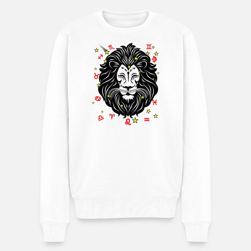 Sternzeichen Stern Logo Löwe - Männer Premium Bio Pullover - Weiß
