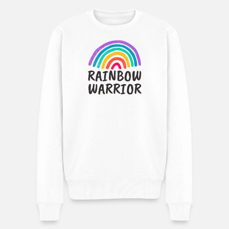 Rainbow Warrior - Männer Premium Bio Pullover - Weiß