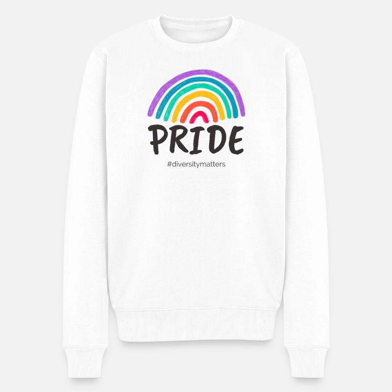 Pride black - #diversitymatters - Männer Premium Bio Pullover - Weiß
