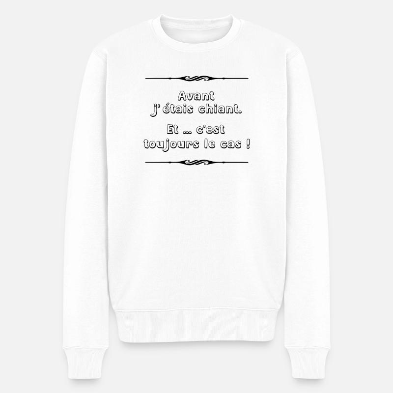 Früher war ich langweilig - Männer Premium Bio Pullover - Weiß