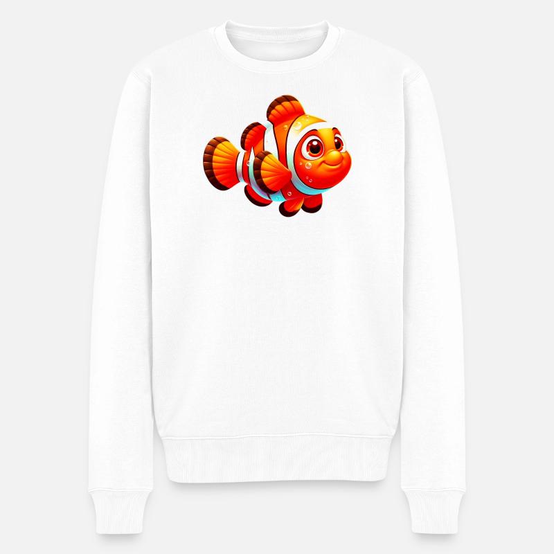 Poisson-clown - Pull Premium bio Homme - blanc