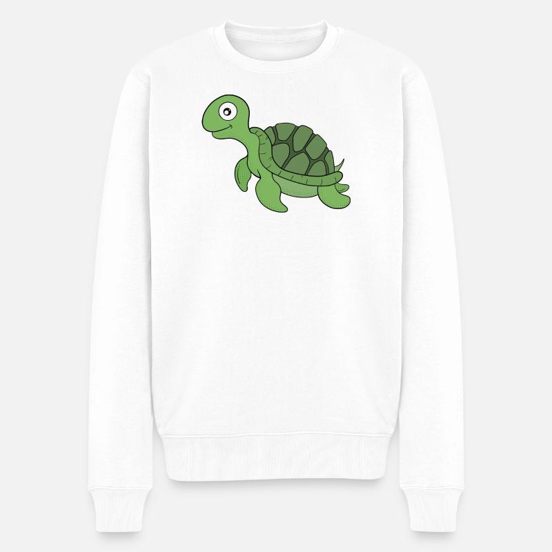 Une tortue amicale - Pull Premium bio Homme - blanc