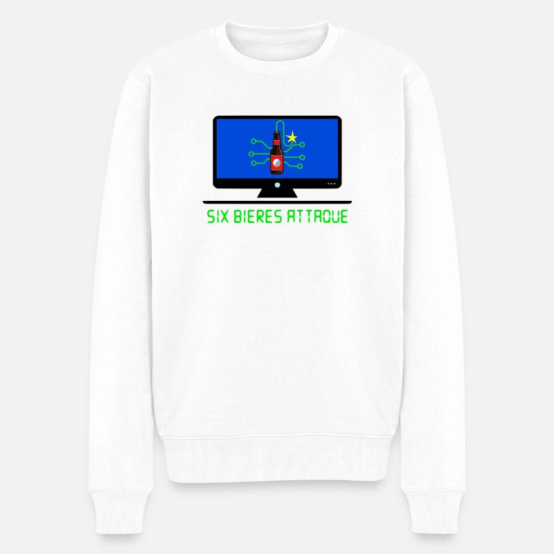 Six bières attaque - Pull Premium bio Homme - blanc