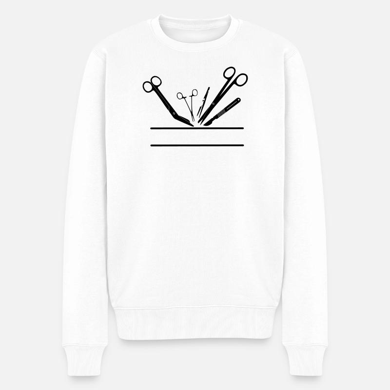 Bannière de nom d’outil d’opération - Pull Premium bio Homme - blanc