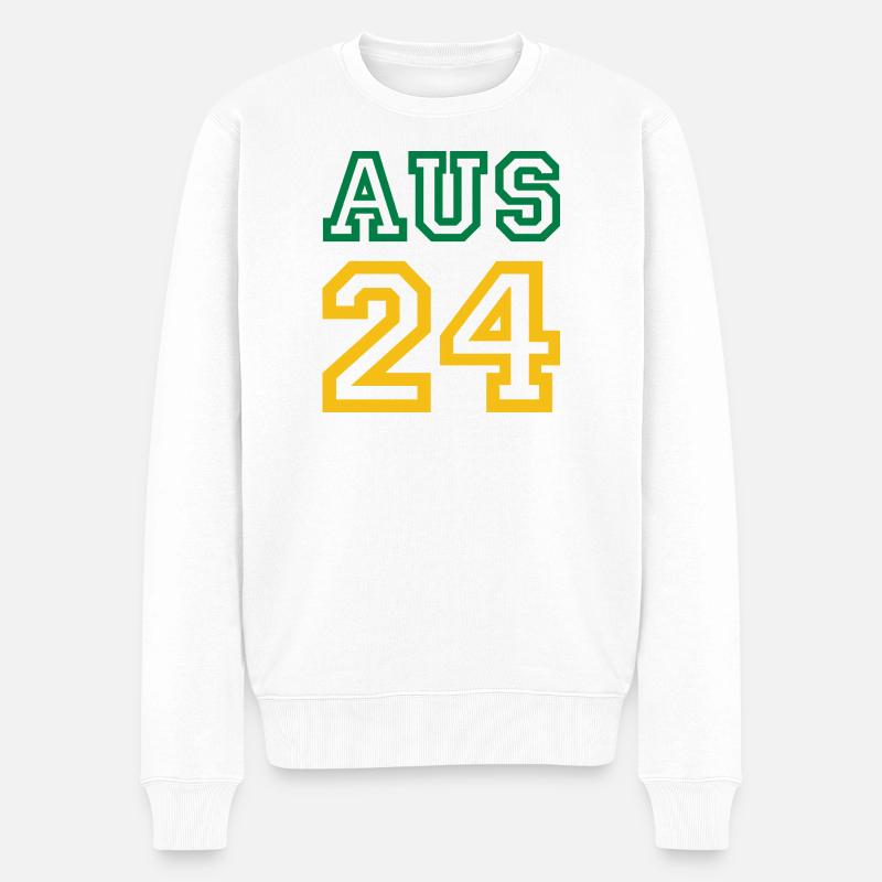 Australia Australien - Männer Premium Bio Pullover - Weiß