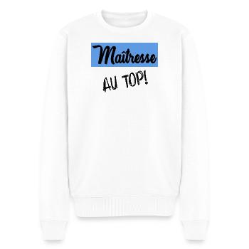 MERCI MAÎTRESSE - Pull Premium bio Homme - blanc - Devant - Thijin (182cm)