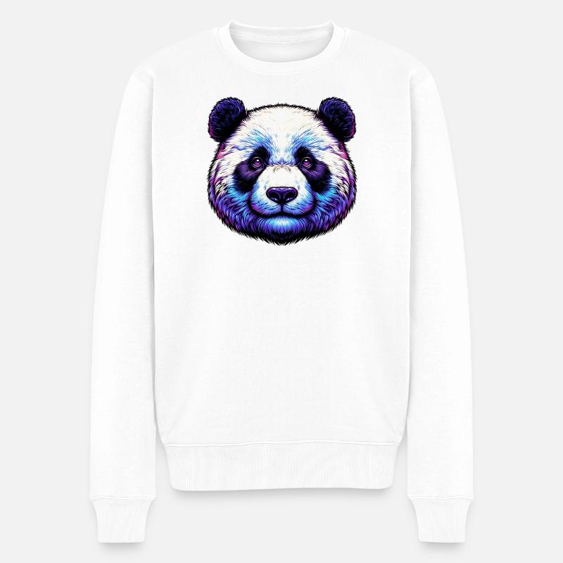 Panda - Männer Premium Bio Pullover - Weiß