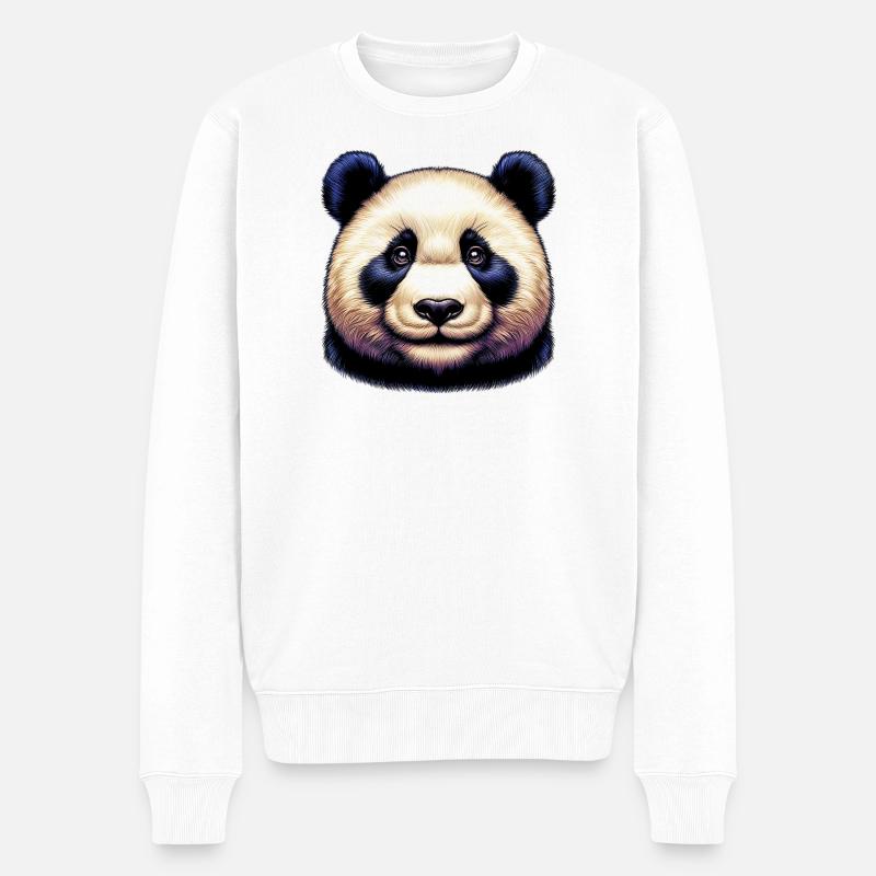 Panda - Pull Premium bio Homme - blanc